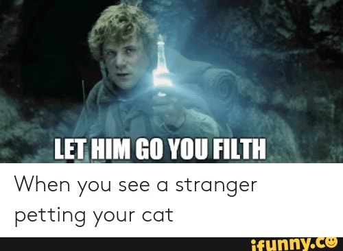o
LET HIM GO YOU FILTH
When you see a stranger
petting your cat