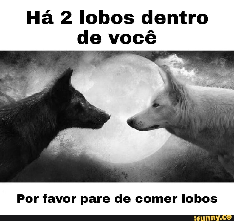 Há 2 lobos dentro de você
Por favor pare de comer lobos