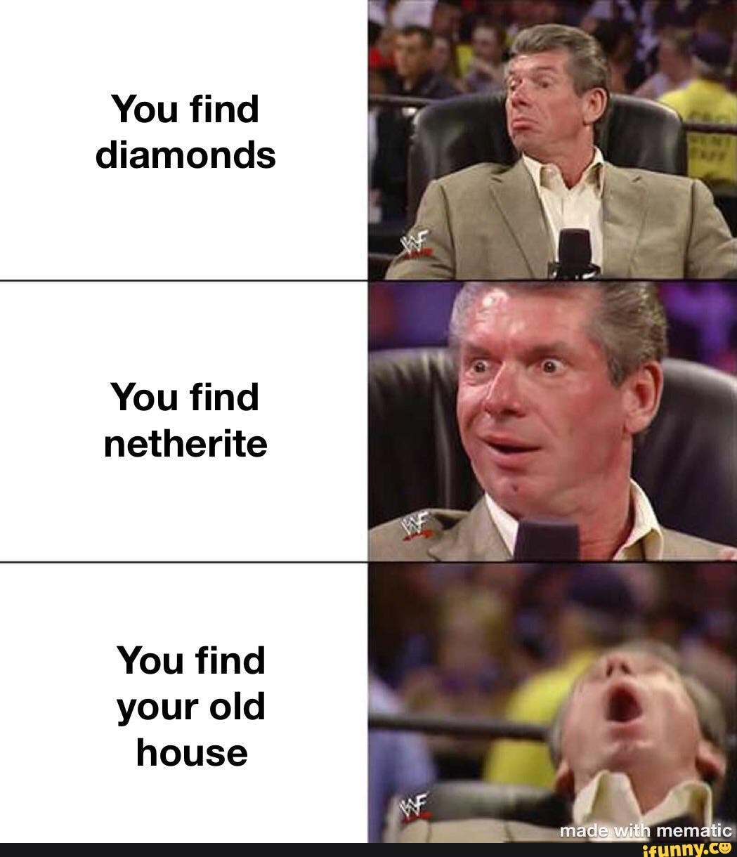 You find
diamonds
You find
netherite
You find
house