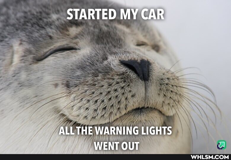 STARTED MY CAR
ALL THE WARNING LIGHTS WENT ONT