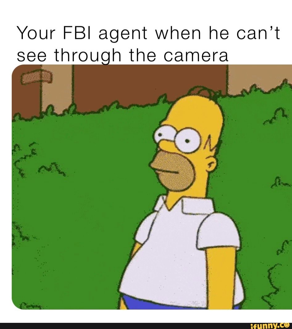 Your FBI agent when he can't see through the camera iFunny