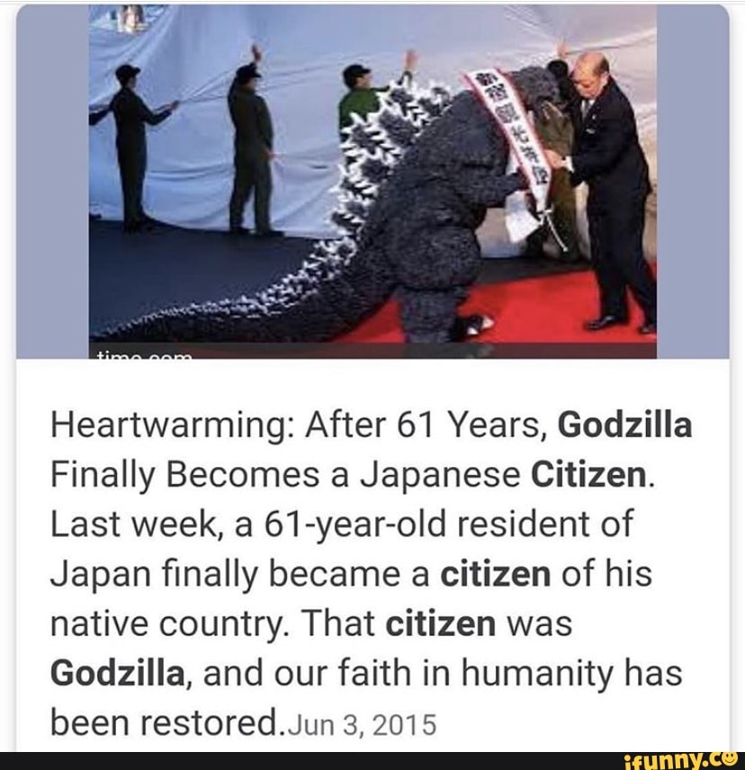 Heartwarming: After 61 Years, Godzilla Finally Becomes a Japanese ...