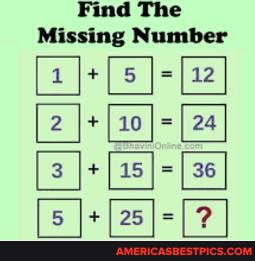 Share when you know the answer. - Find The Missing Number - America’s ...