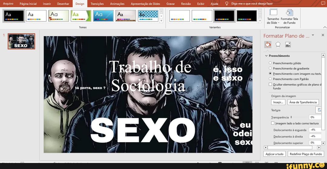 Arquivo Páginalnicial Inseri Desenhar Transições Sexo Tamanho Formatar Tela Do Slide De Fundo 4875