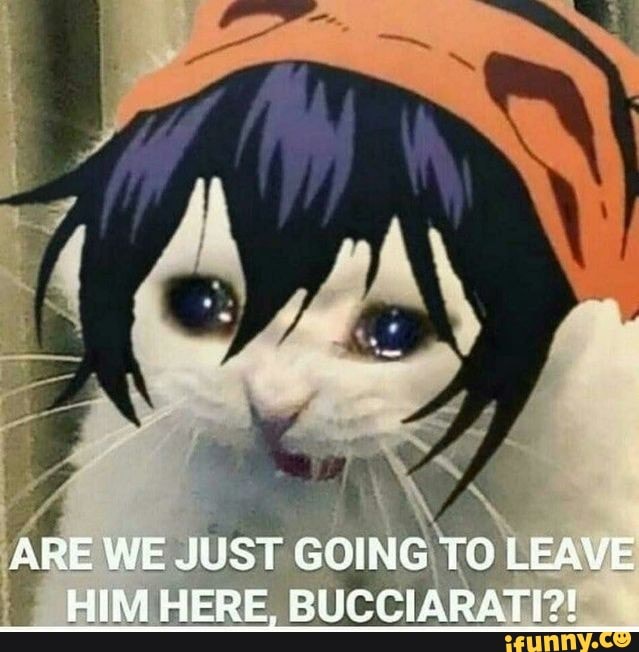 ARE WE JUST GOING TO LEAVE HIMHERE, BUCCIARATI?!