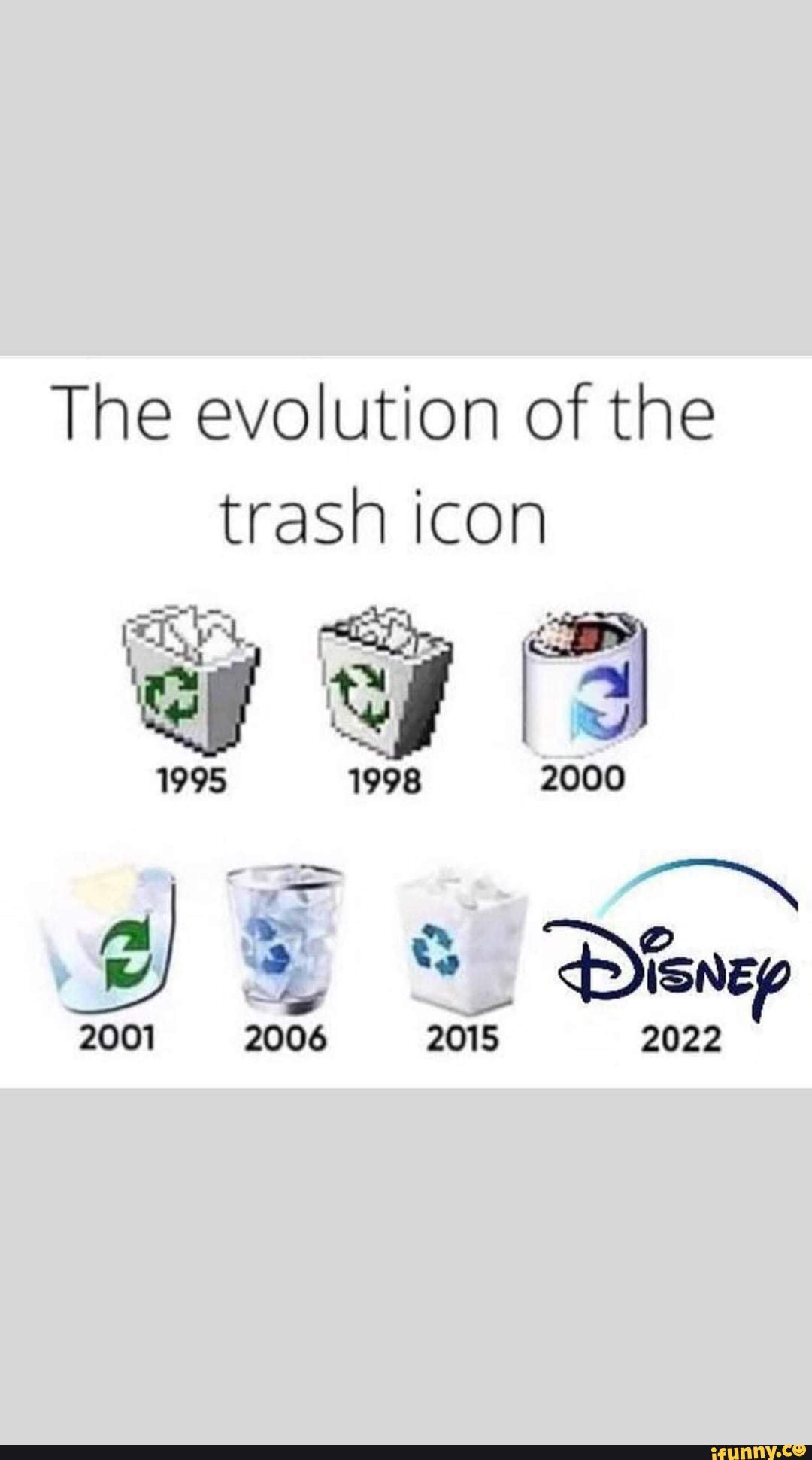 Recycle bins throughout history - The evolution of the trash icon 1995 ...