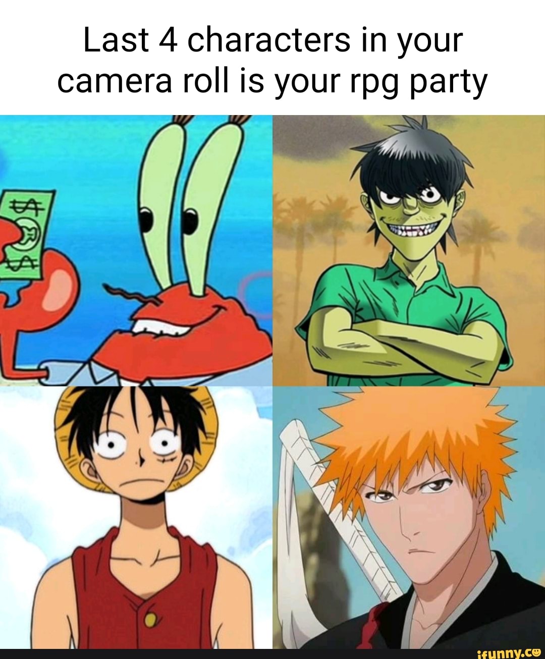 Last 4 Characters In Your Camera Roll Is Your Rpg Party 