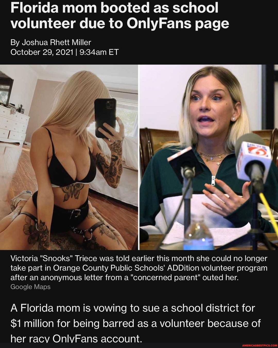 Florida mom booted as school volunteer due to OnlyFans page By Joshua Rhett  Miller October 29,