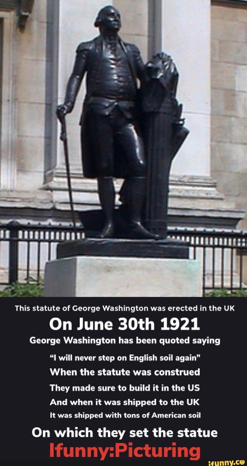 This statute of Washington was erected in the UK On June 30th