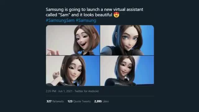 Samsung Is Going To Launch A New Virtual Assistant Called Sam And It Looks Beautiful Samsungsam Samsung Bt 2 095