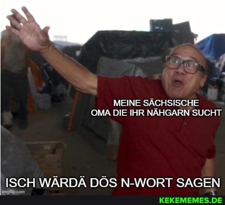 MEINE SÄCHSISCHE OMA DIE IHR NÄHGARN SUCHT
ISCH WÄRNÄ N-WORT SAREN