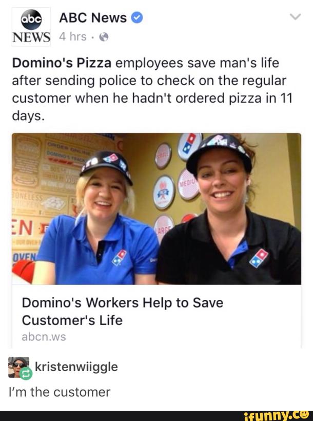 Domino‘s Pizza Employees Save Man's Life After Sending Police To Check ...