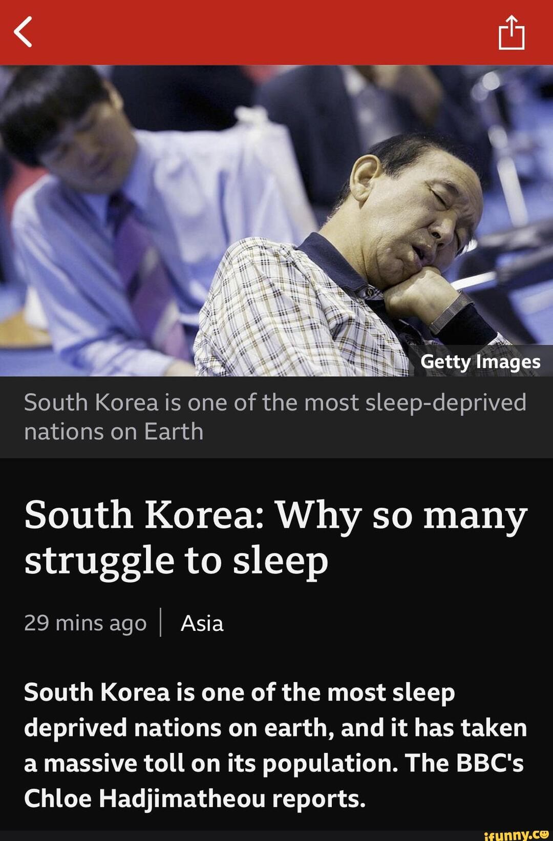 L), Getty Images South Korea is one of the most sleepdeprived nations