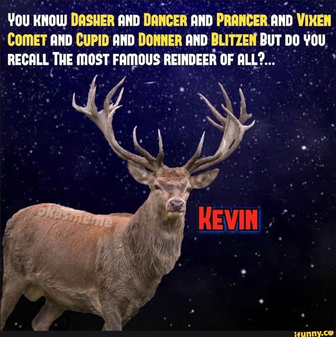 You KNOW DASHER AND DANCER AND PRANCER AND VIKEN COMET AND CUPID AND