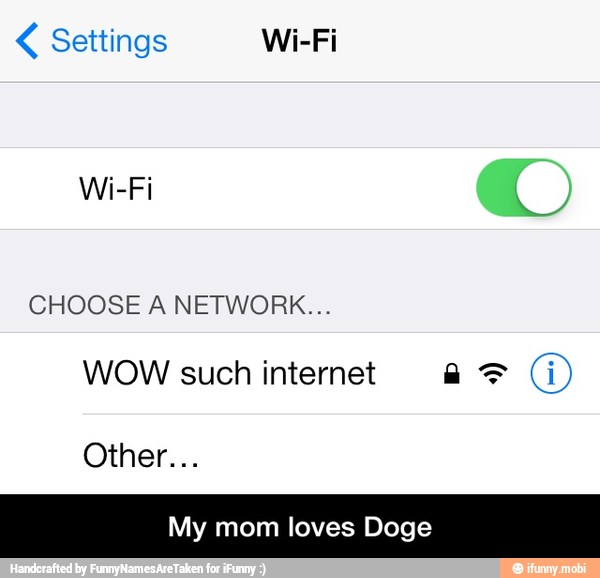 CHOOSE A NETWORK...
WOW such internet a = (i)
My mom loves Doge - My mom loves Doge