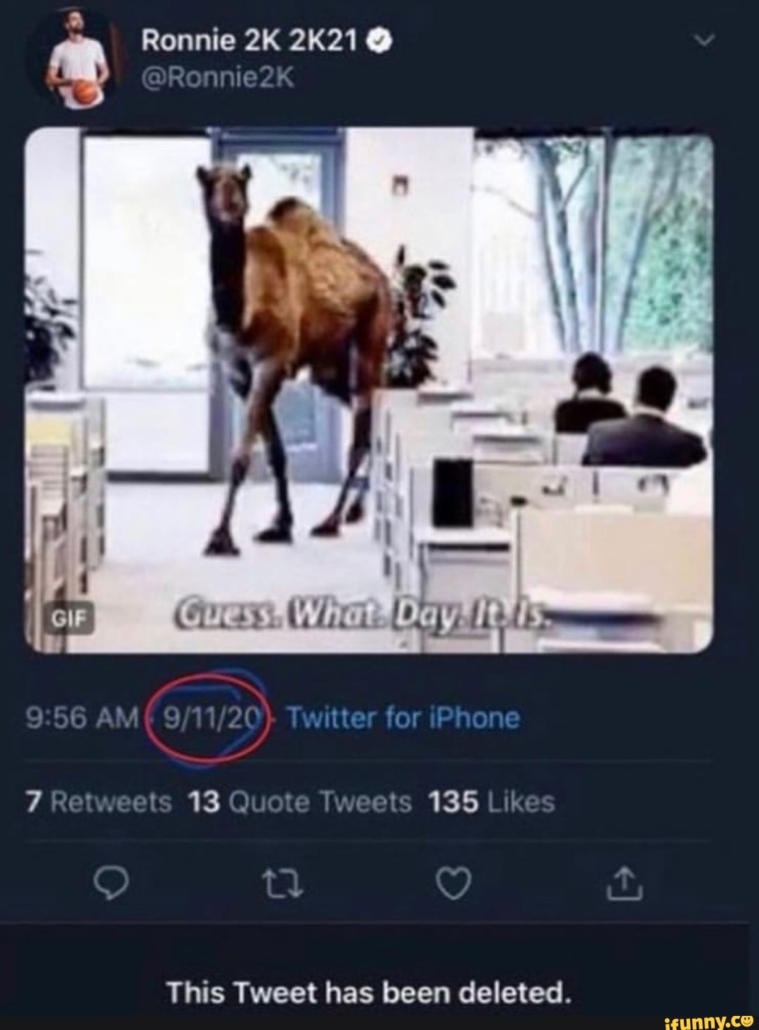 Ronnie 2K21@
DRonnie2k
Twitter for iPhone
7 Retweets 13 Quote Tweets 135 Lik
This Tweet has been deleted.