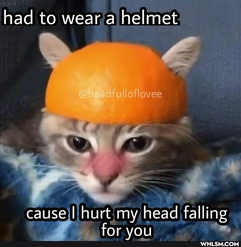 had to wear a helmet
cause I hurt my head falling for vor