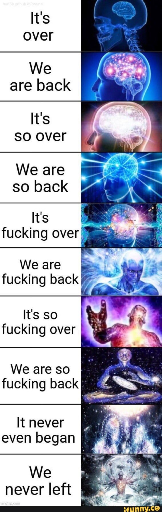 Over We are back It's so over We are so back it's fucking over We are