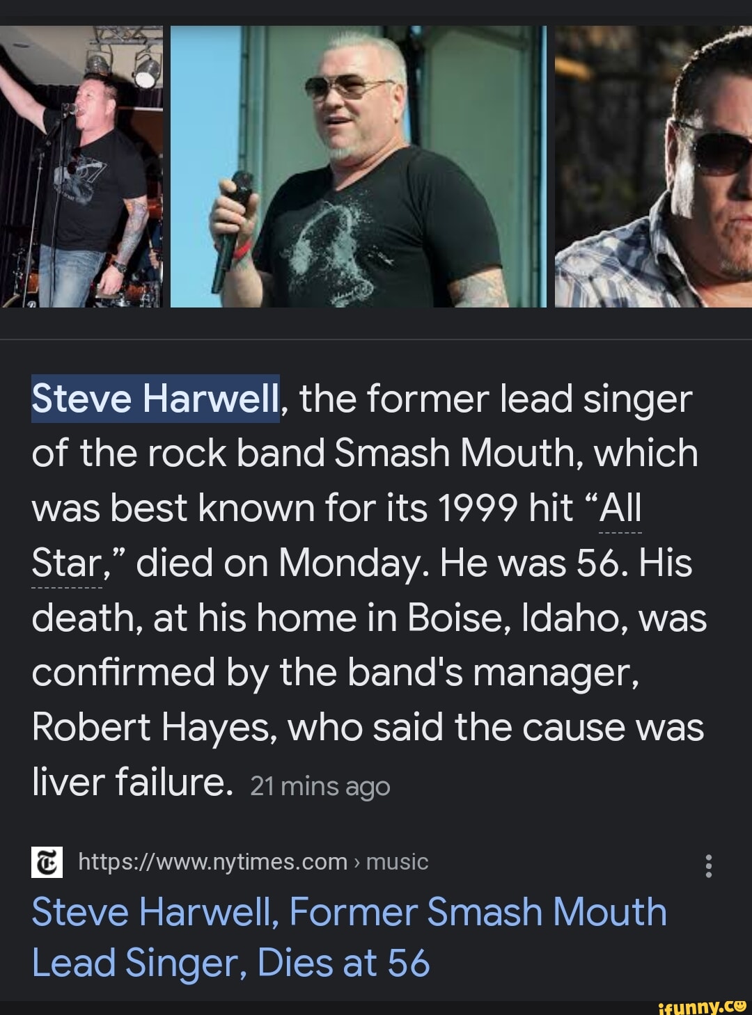 I Steve Harwell, The Former Lead Singer Of The Rock Band Smash Mouth ...