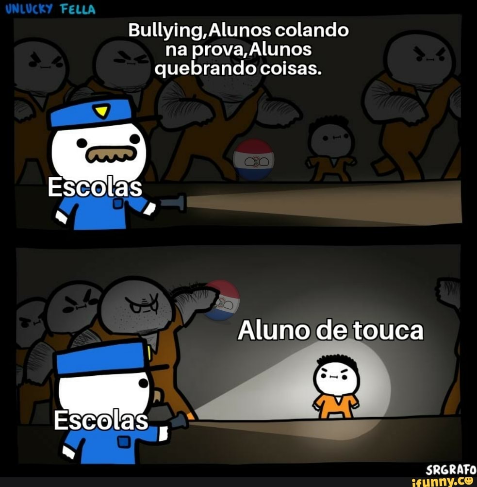 Bullying,Alunos colando
na prova, Alunos
quebrando coisas.
4
O
scolas
N
a
à
Aluno de touca
