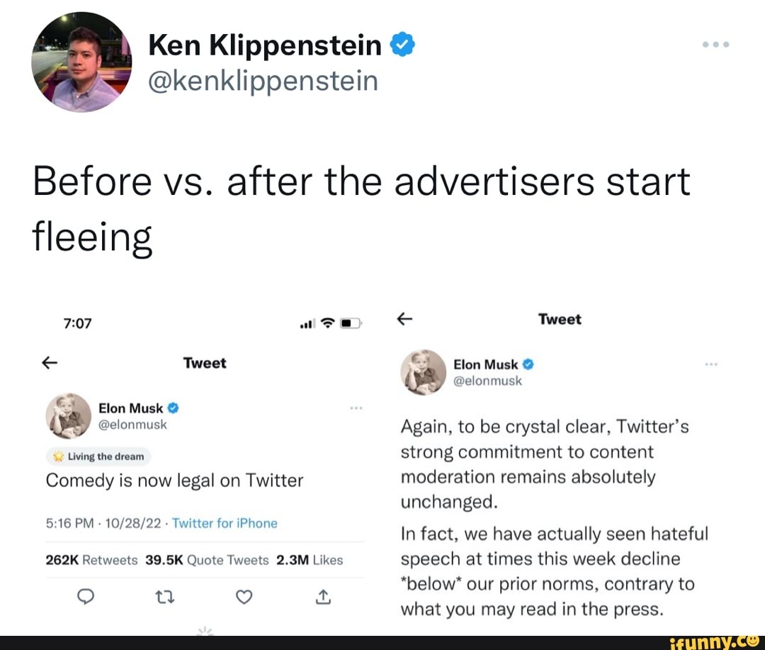 Ken Klippenstein @kenklippenstein Before Vs. After The Advertisers ...