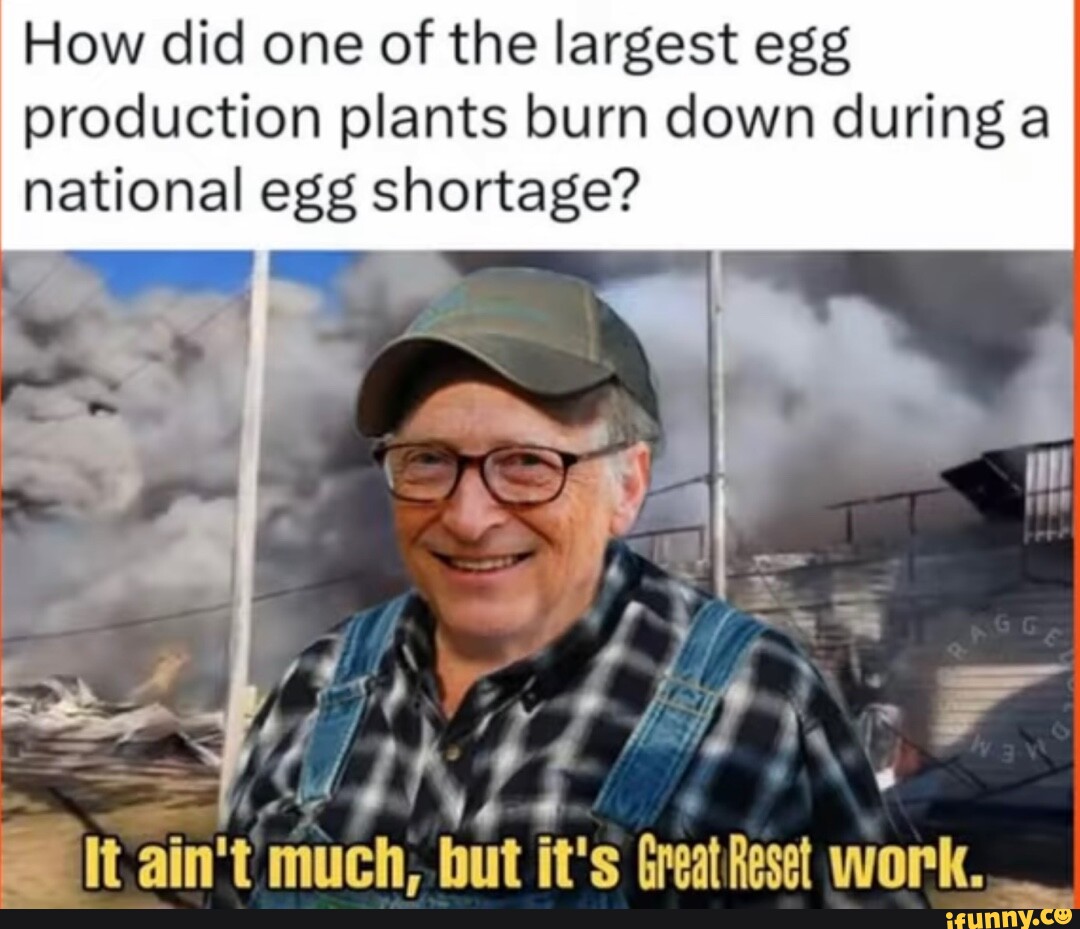 How did one of the largest egg production plants burn down during a
