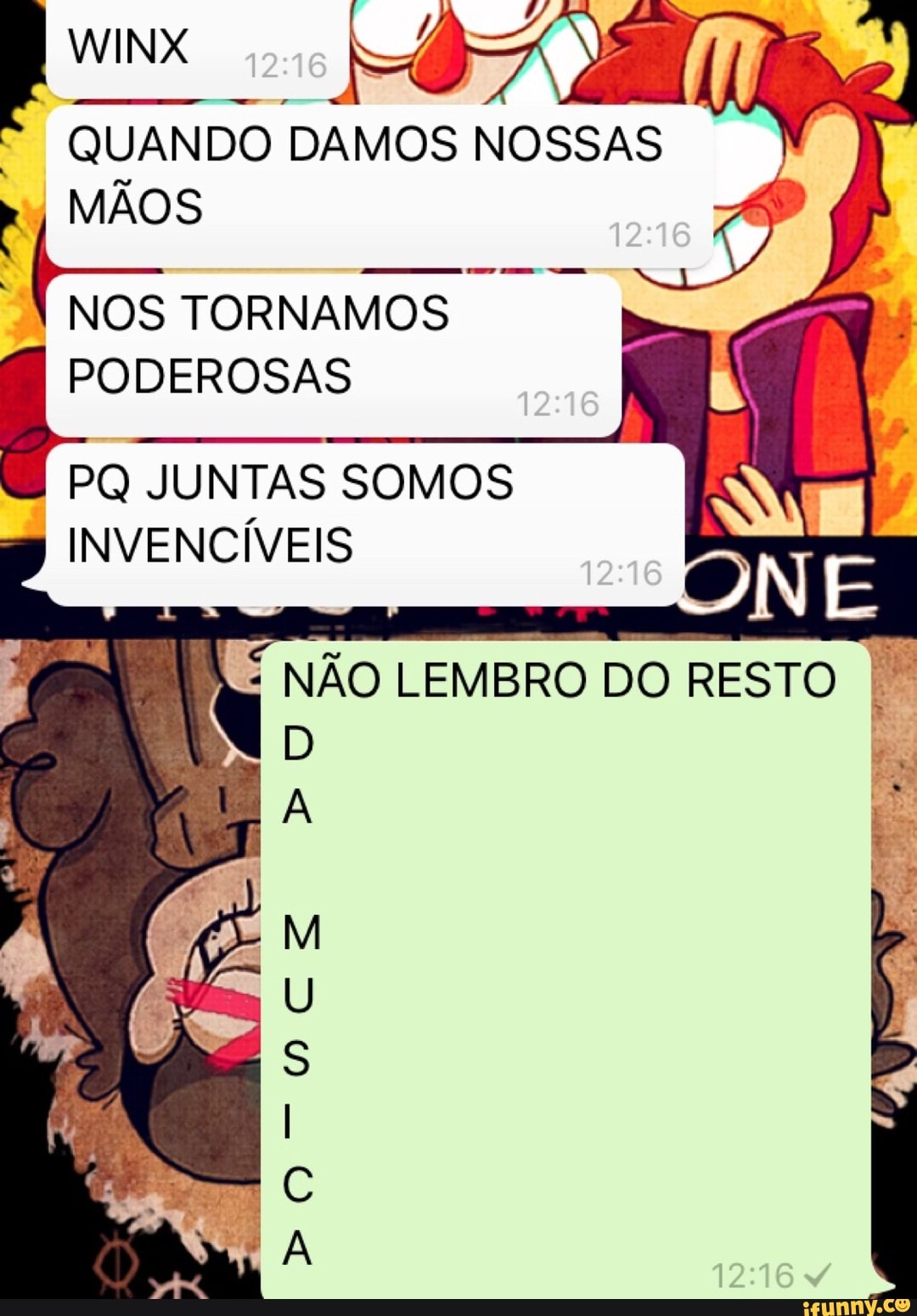QUANDO NOS
NOSSAS
MÃOS
NOS TORNAMOS
Goo PQ JUNTAS SOMOS
picado