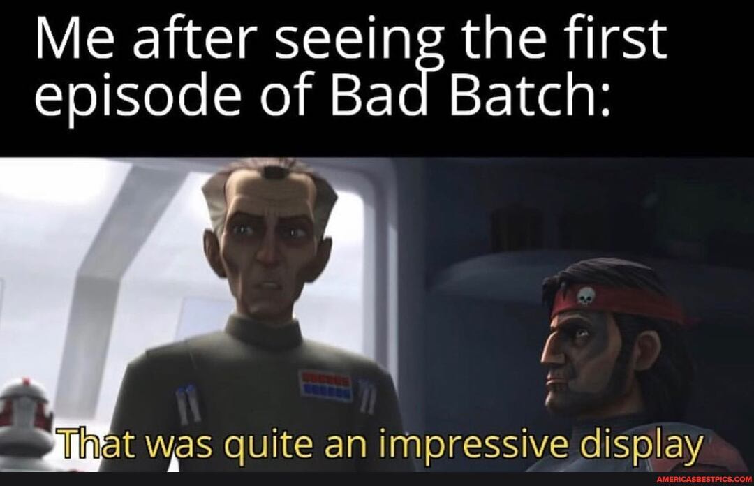 Me after seeing the first episode of Bad Batch:
At was quite an impressive display