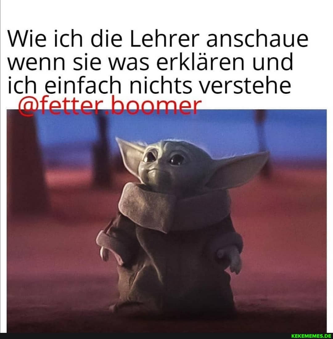 Wie ich die Lehrer anschaue
wenn sie was erklären und ich einfach nichts verstehe
IN