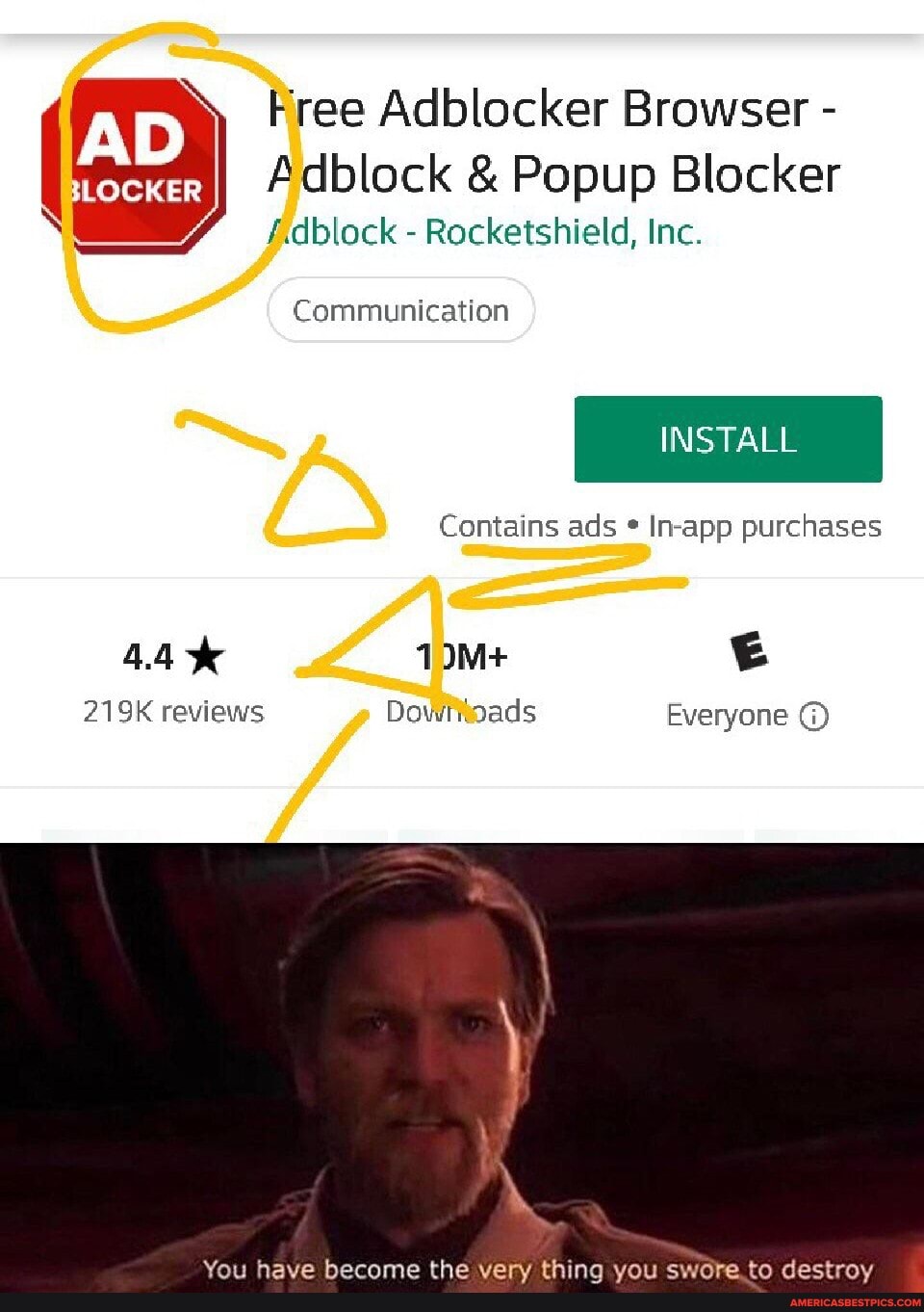 Free Adblocker Browser -
AD
Adblock & Popup Blocker f.dblock - Rocketshield, Inc.
Communication
INSTALL
Contains ads * In-app purchases
219K reviews Dowritoads Everyone