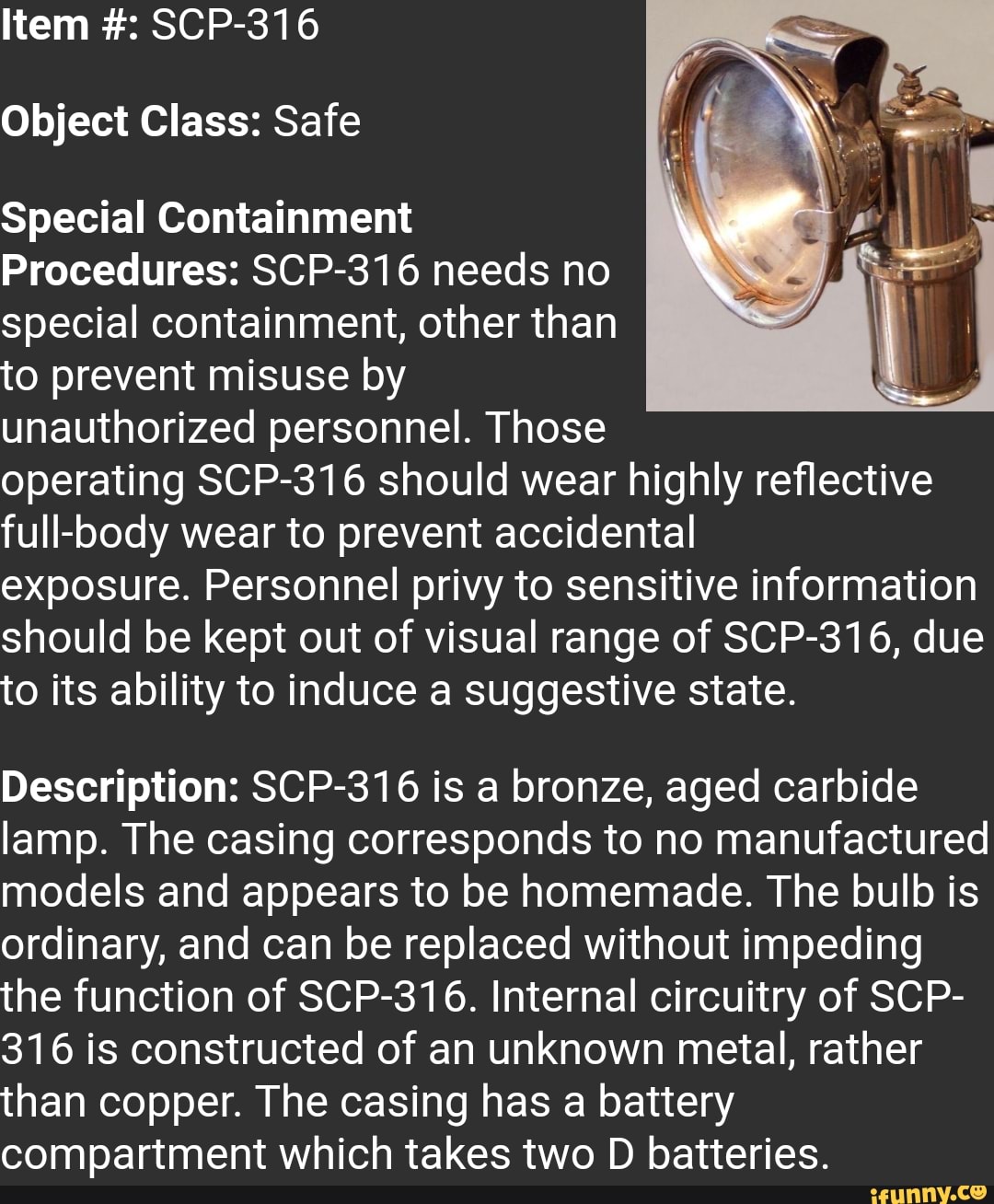  Reflective Printed Special Containment Procedures