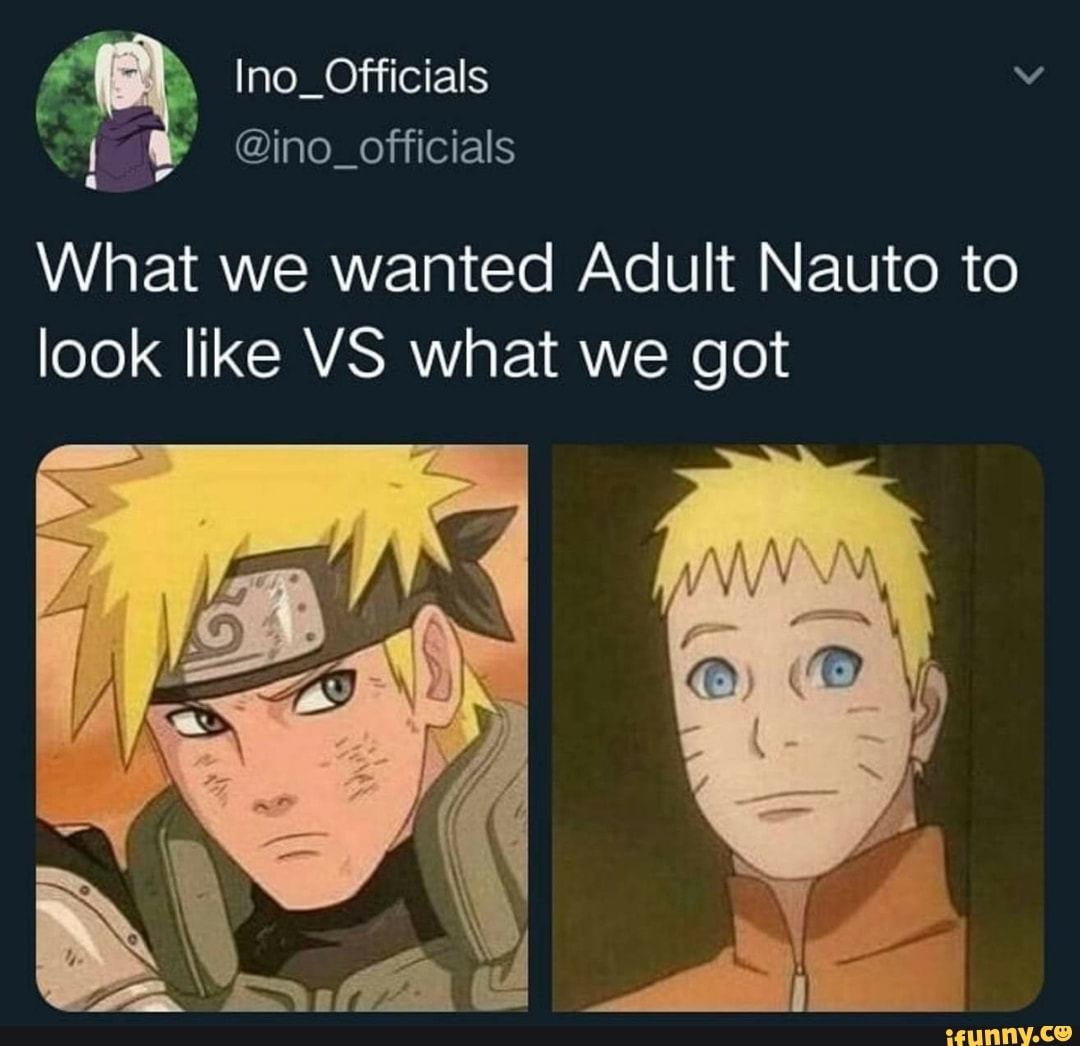 What we wanted Adult Nauto to look like VS what we got - iFunny