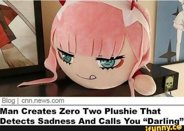 zero two plushie that calls you darling