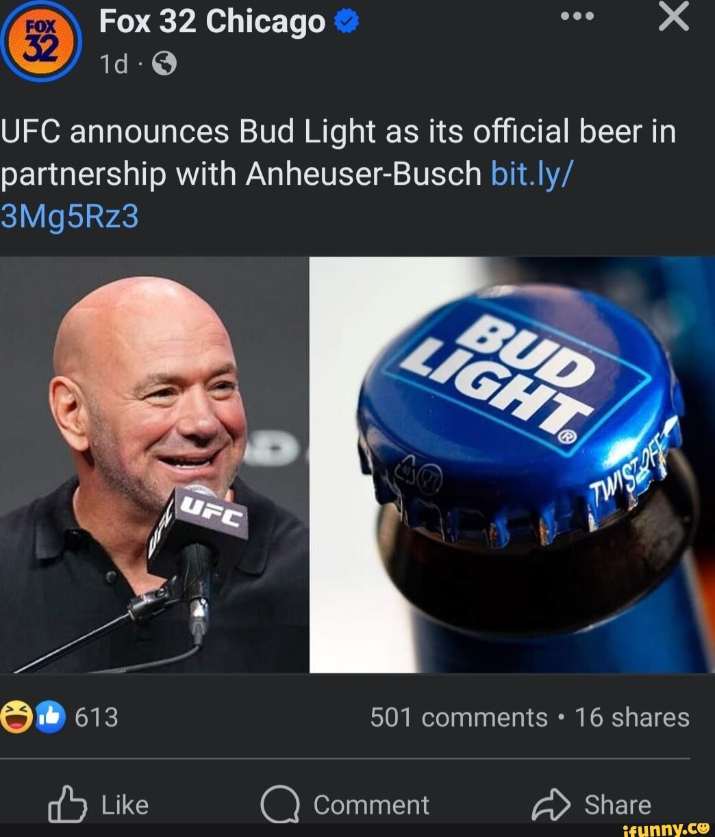 Fox 32 Chicago UFC Announces Bud Light As Its Official Beer In ...