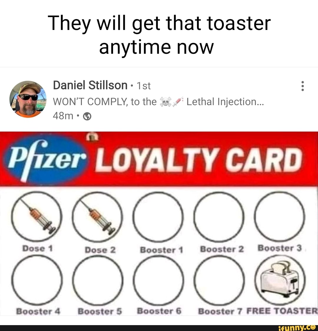 They will get that toaster anytime now Daniel Stillson ist WON'T COMPLY, to  the 'es.