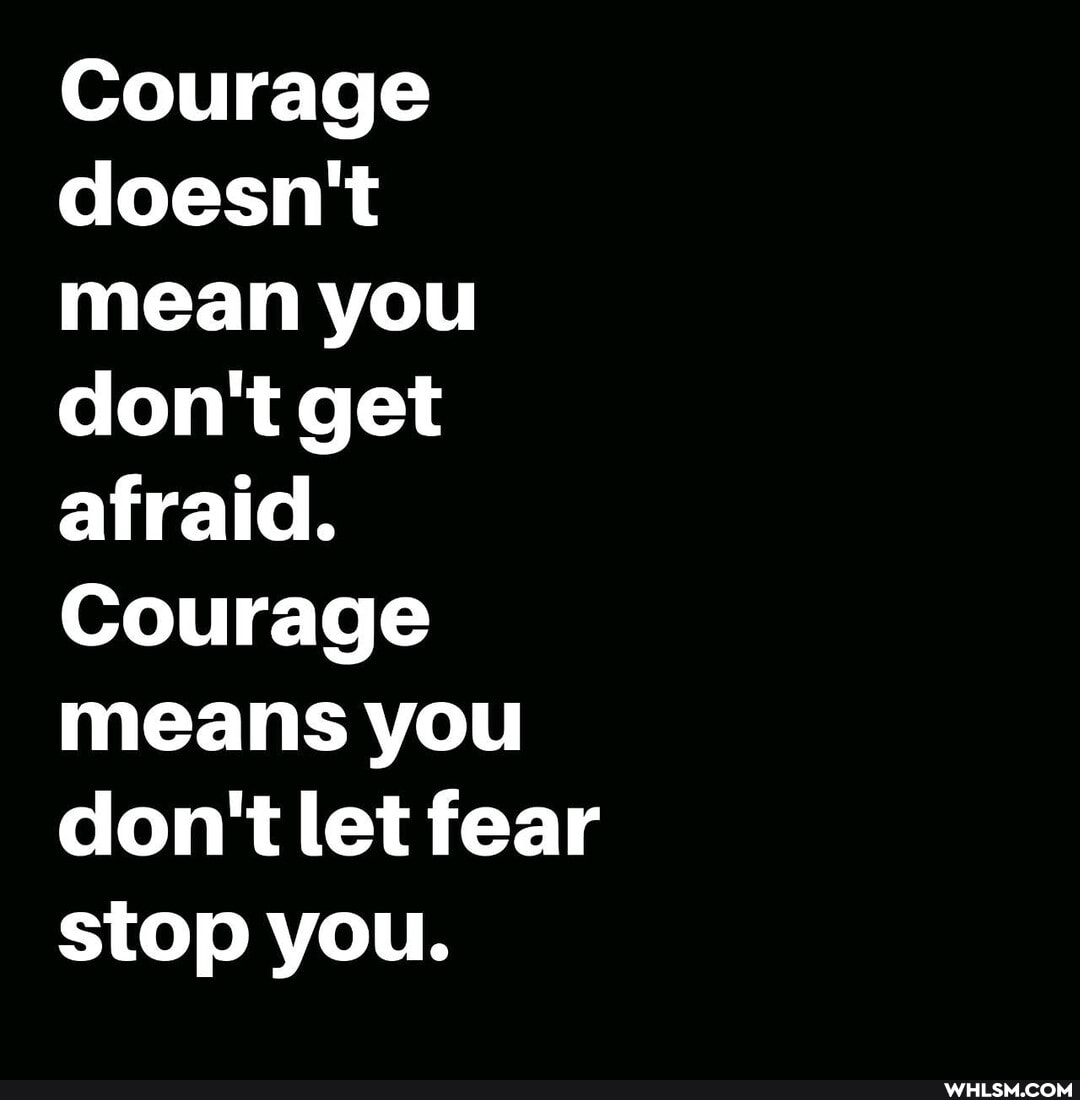 Courage doesn't mean you don't get afraid.
Courage means you don't let fear stop you.