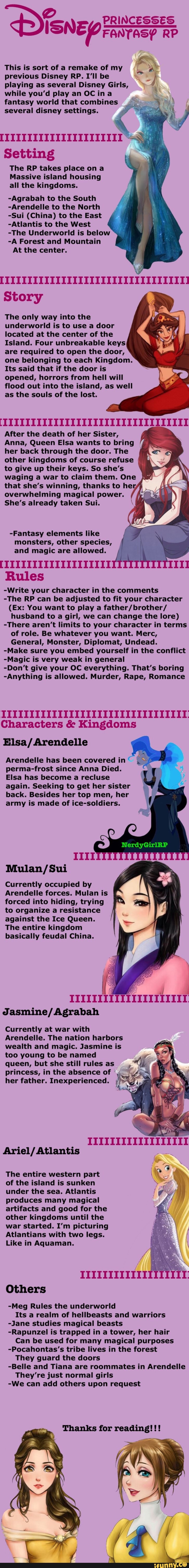 PRINCESSES Go This is sort of a remake of my EN previous Disney RP. I ...