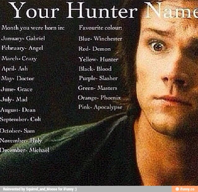 Hunt name. Демоны сверхъестественное имена. Hunter имя. My Hunter.