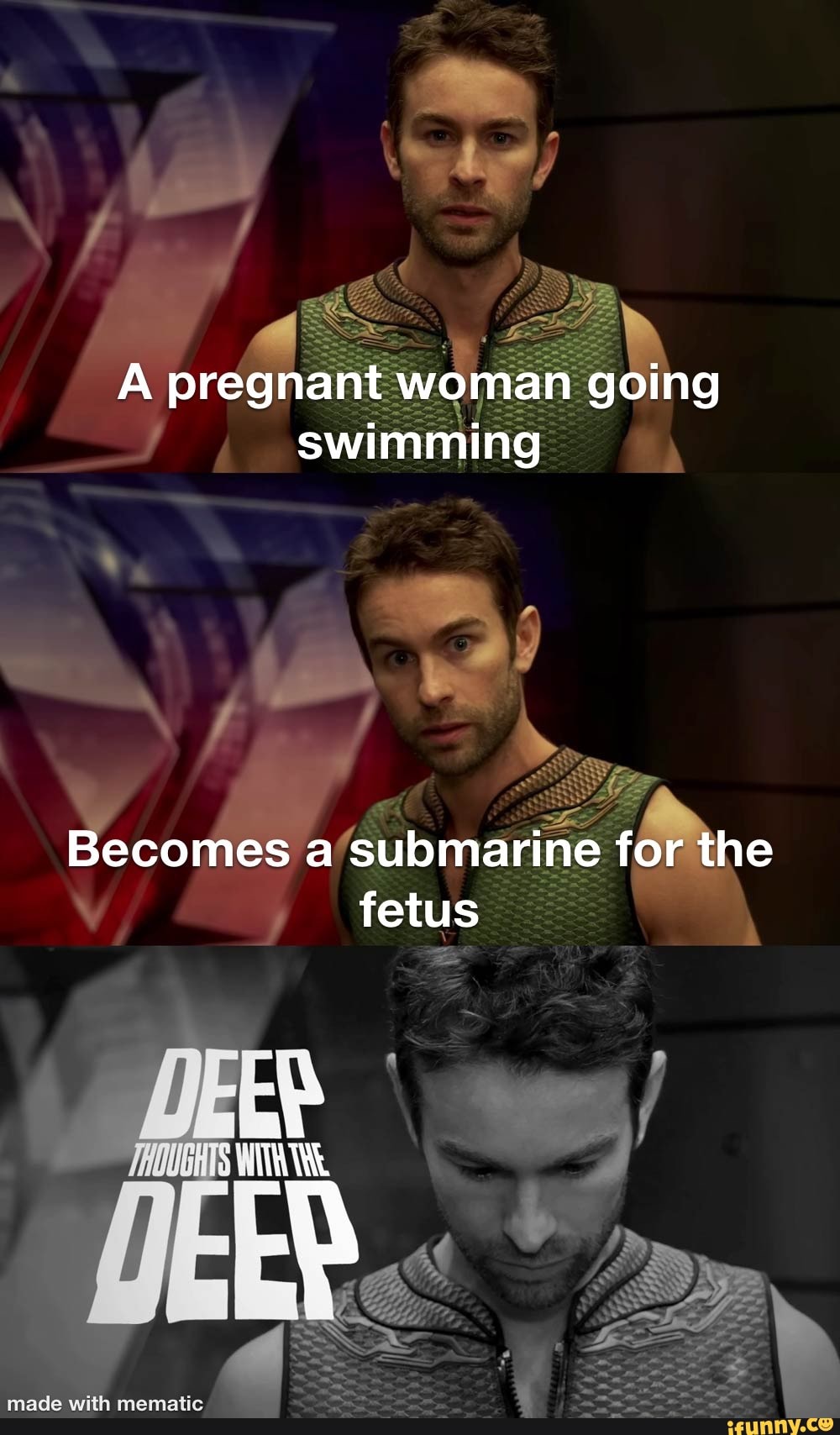 A pregnant woman going swimming Becomes a submarine for the fetus - iFunny