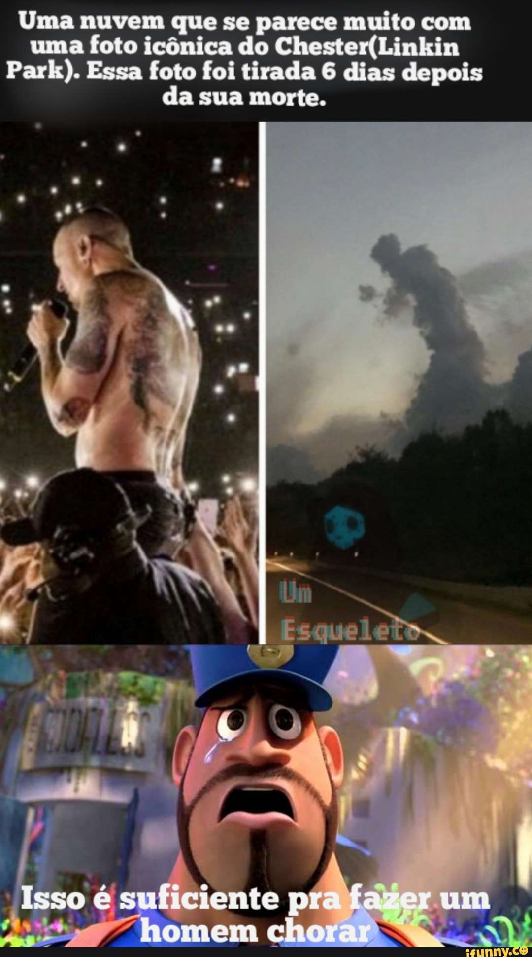 Uma nuvem que se parece muito com uma foto icônica do
Park). Essa foto foi tirada 6 dias depois da sua morte.
isso um
dor
