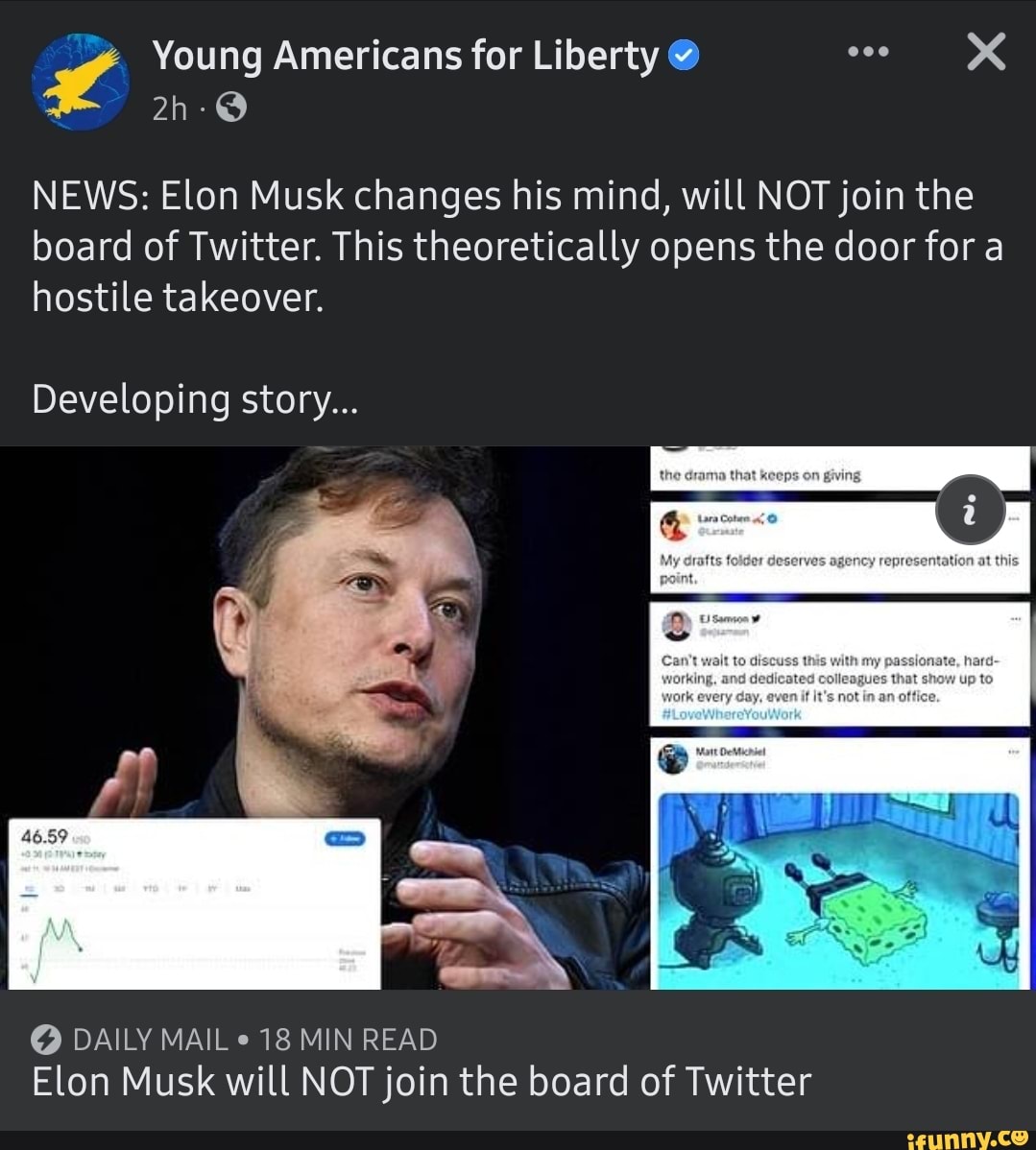 Young Americans for Liberty NEWS: Elon Musk changes his mind, will NOT ...