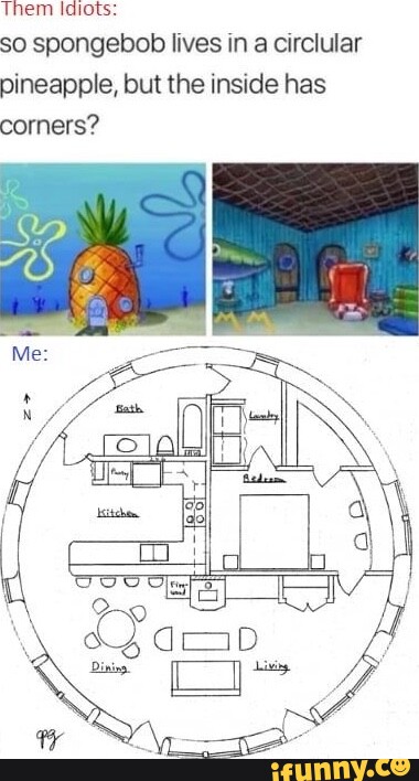 spongebobs house inside upstairs