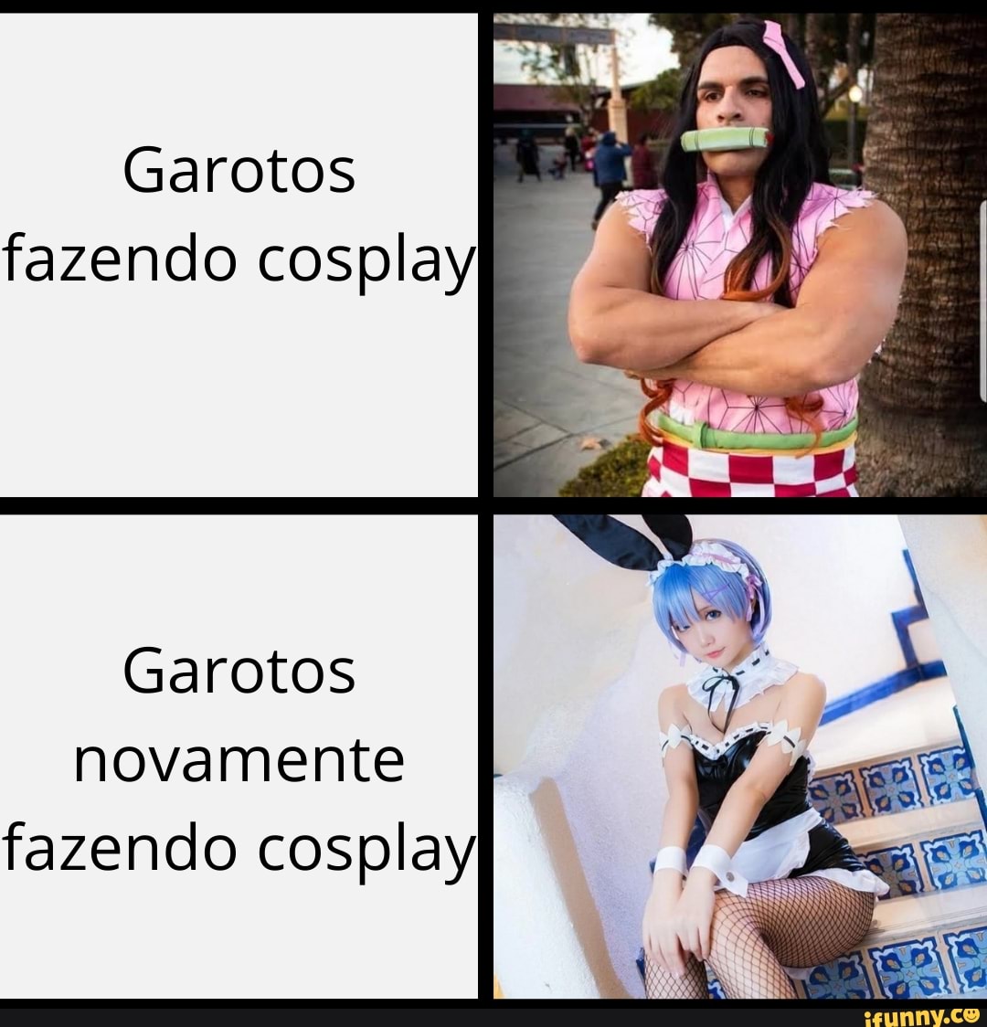 Garotos fazendo cosplay
Garotos novamente fazendo cosplay