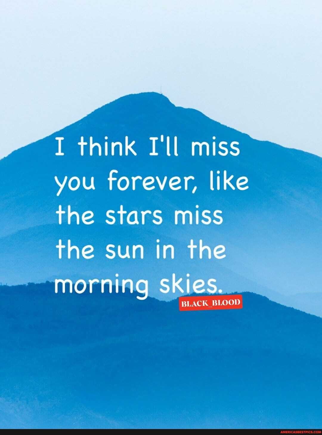 I think I'll miss you forever, like
the stars miss
the sun in the morning skies.
BLACK _BLOOD