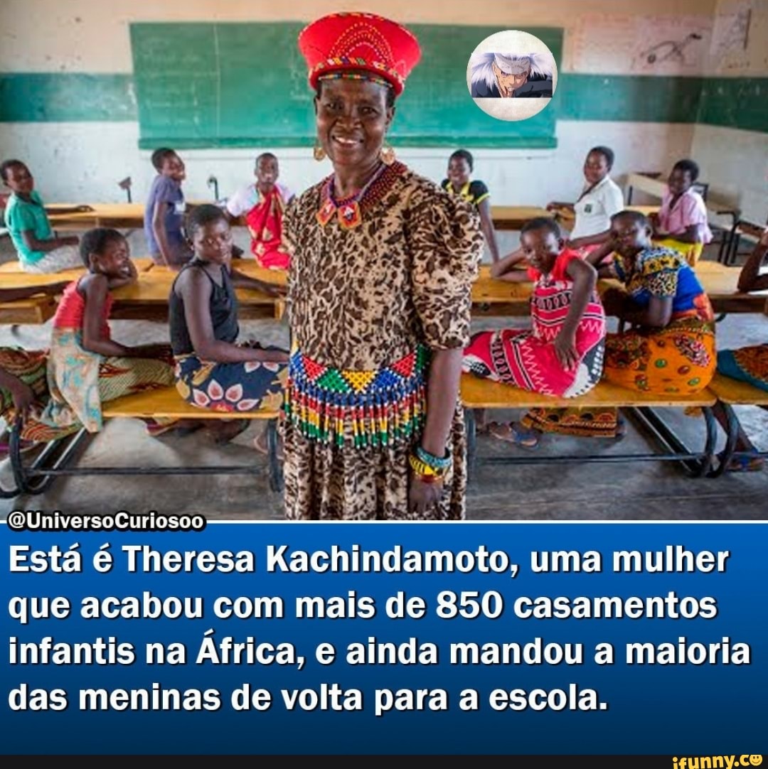EGUniversoCuriosoo
Está é Theresa Kachindamoto. uma mulher que acabou com mais de 850 casamentos infantis na África, e ainda mandou a maioria das meninas de volta para a escola.