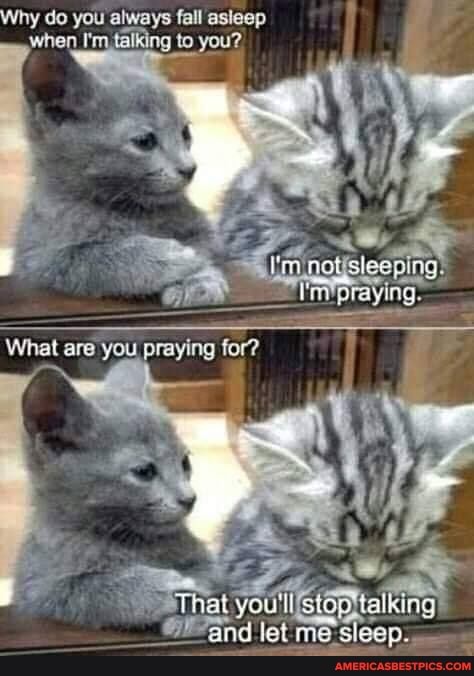Why do you always fall asleep
when I'm talking to you?
you. praying
you'll
let me sleeI