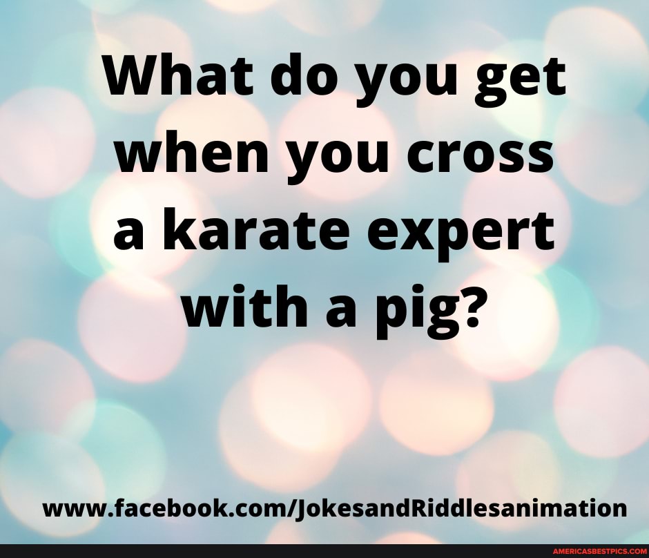 What do you get
when you cross
a karate expert with a pig?