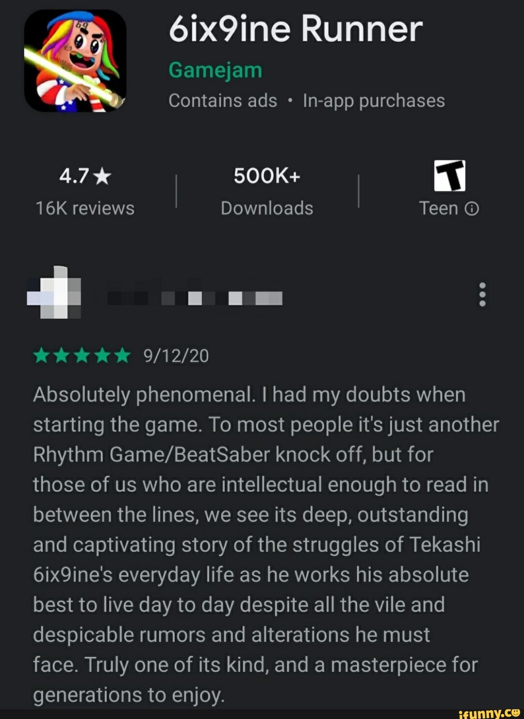 6ix9ine Runner Gamejam Contains ads Inapp purchases reviews Downloads