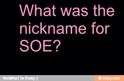 What was the
nickname for
SOE?