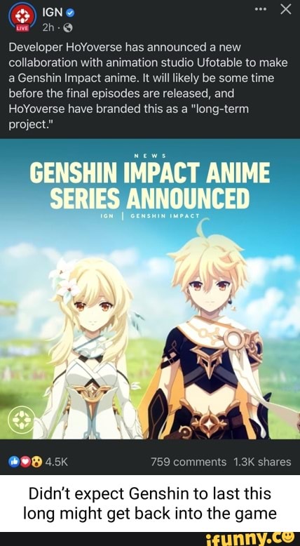 Genshin Impact Is Getting an Anime By Ufotable  QooApp News